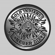 Old Indians Never Die – motif à riveter en étain, rondelle de cuir noire