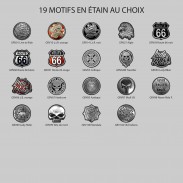 19 motifs en étain au choix