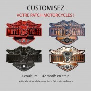Customisez votre patch Motorcycles : 4 couleurs, 42 motifs en étain