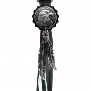 Eagle fringe keyring – black and white fringes
