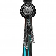 Buffalo Nickel fringe keyring – black and turquoise fringes