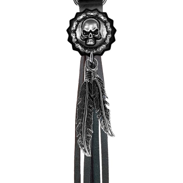 Skull with Chain fringe keyring – black fringes
