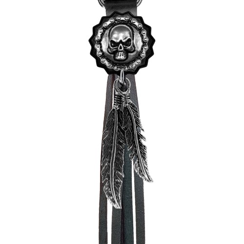 Skull with Chain fringe keyring – black fringes