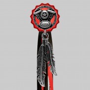 Moteur V-Twin – rivet à franges – rondelle rouge, franges noires et rouges