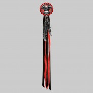 V-Twin Engine – fringe rivet – red washer, black and red fringes