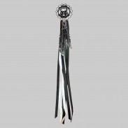 Skull with Chain – fringe rivet – white washer, black and white fringes
