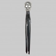 Skull 13 – fringe rivet – white washer, black fringes