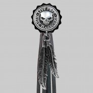 Live Free Ride Hardcore – rivet à franges – rondelle noire, franges noires