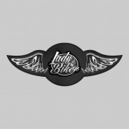 Lady Biker – aile à riveter cuir et motif étain - sans plumes, rondelle noire
