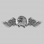 Adler – großer Nietflügel aus Leder und Zinn - weißer Lederhintergrund