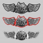 Lady Biker – grande aile à riveter cuir et étain - les trois couleurs