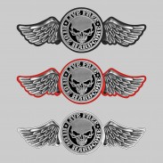 Live Free Ride Hardcore – grande aile à riveter cuir et étain - les trois couleurs