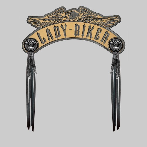 Lady Biker eagle rocker – embossed leather, optional rivets