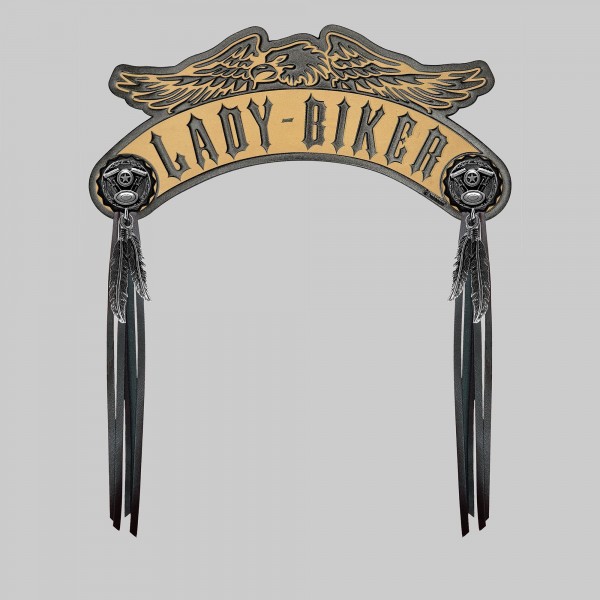 Lady Biker eagle rocker – embossed leather, optional rivets