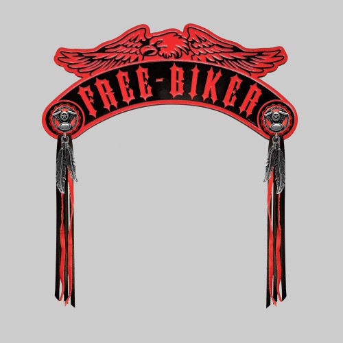 Free Biker eagle rocker – embossed leather, optional rivets
