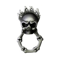 Pins Porte Lunettes Tête de Mort Flammée Biker - métal