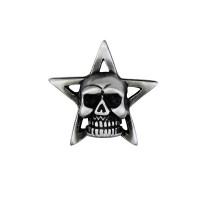 Pin's décoratif Tête de Mort Étoile Biker 100% artisanal - artisanal