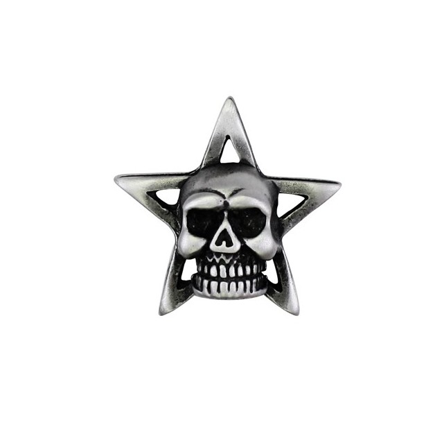 Pin's décoratif Tête de Mort Étoile Biker 100% artisanal - artisanal