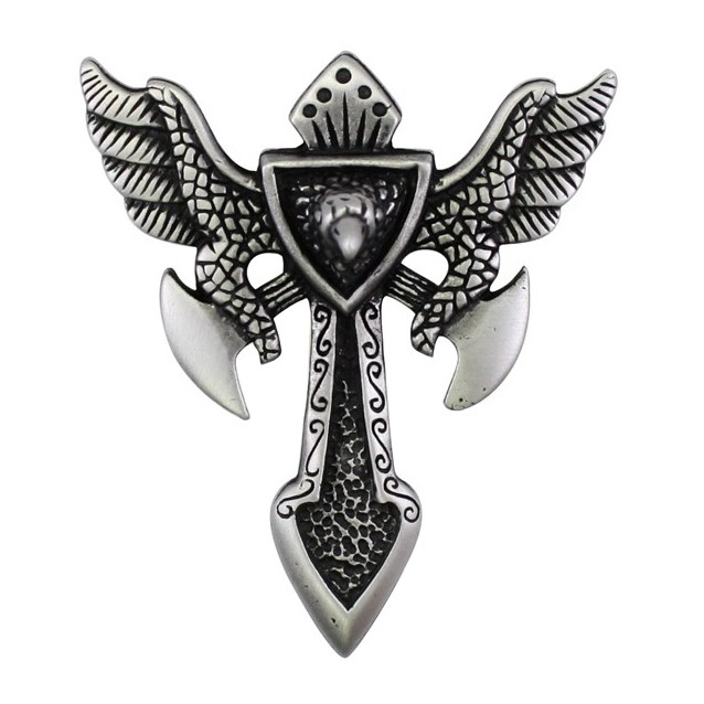 Pin Geflügeltes Schwert, Zinn