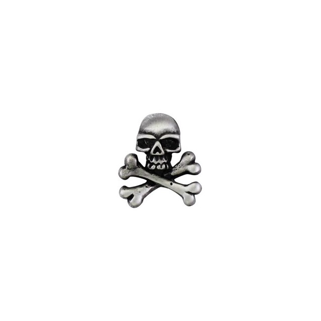 Mini Skull and Crossbones Pin, Pewter