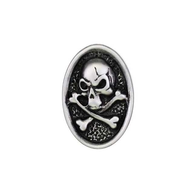 Pin’s médaillon tête de mort, étain