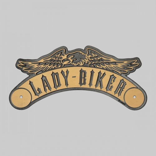 Lady Biker eagle rocker – embossed leather, optional rivets