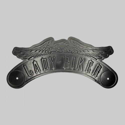 Lady Biker eagle rocker – embossed leather, optional rivets