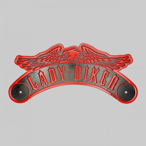 Lady Biker eagle rocker – embossed leather, optional rivets