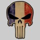 Patch tête de mort drapeau français en cuir embouti