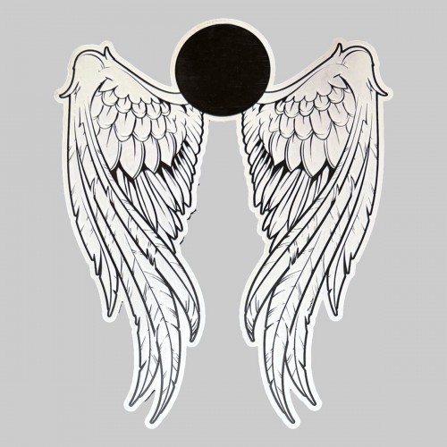 Patch ailes d’ange en cuir embouti – noir et blanc