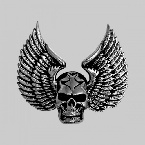 Winged skull – pewter rivet-on motif, without washer