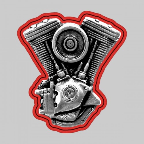 Evo V-Twin engine – on a red leather washer