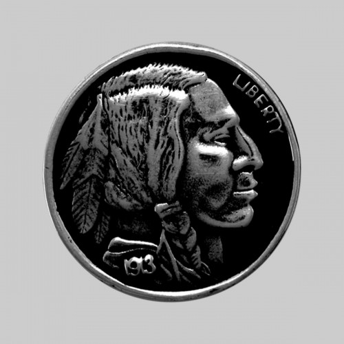 Indian Head nickel – pewter rivet-on motif, without washer