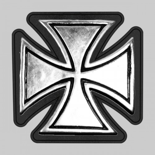 Croix de Malte – sur rondelle de cuir noire