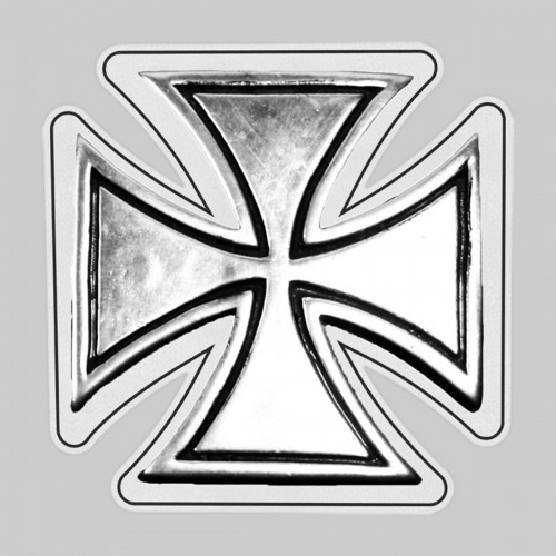 Croix de Malte – sur rondelle de cuir blanche
