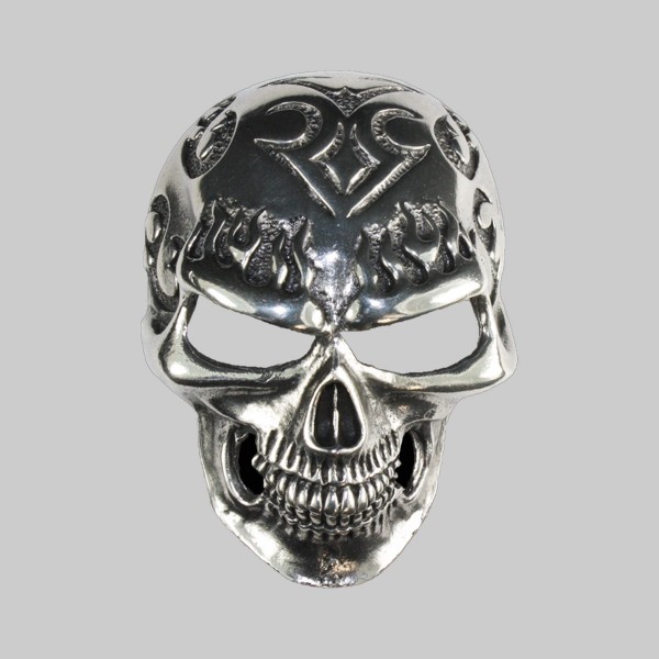 Tribal-Totenkopf – Nietmotiv aus Zinn, ohne Scheibe
