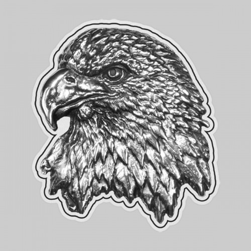 Eagle head – on a white leather washer