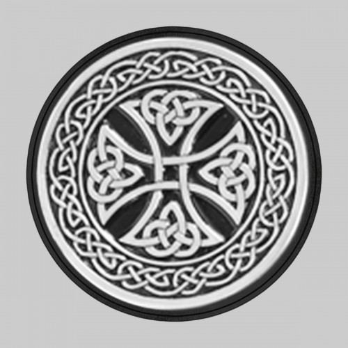 Celtic cross – on a black leather washer