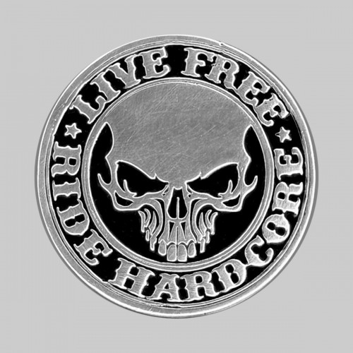 Live Free Ride Hardcore – pewter rivet-on motif, without washer