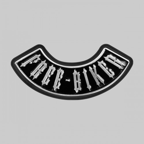 Free Biker, wide arc – on a black leather washer