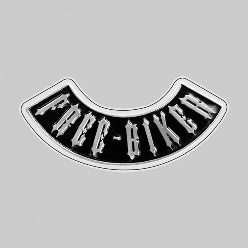Free Biker, wide arc – on a white leather washer