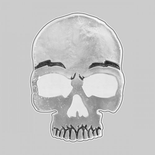 Large skull – on a white leather washer