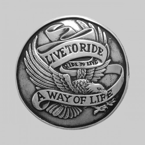 Live to Ride, metal – pewter rivet-on motif, without washer
