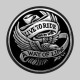 Live to Ride, black – on a black leather washer