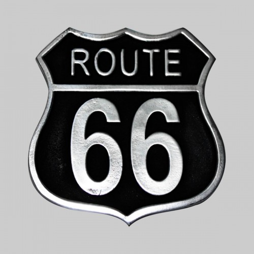 Route 66, noir – motif à riveter en étain, sans rondelle