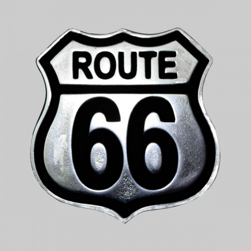 Route 66, Metall – Nietmotiv aus Zinn, ohne Scheibe