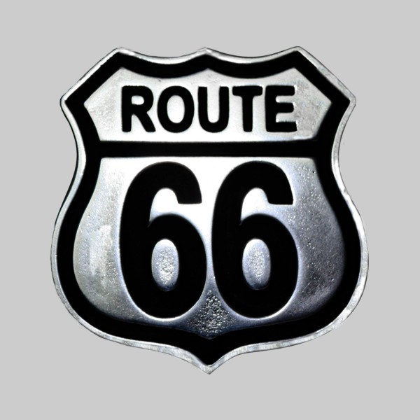 Route 66, Metall – Nietmotiv aus Zinn, ohne Scheibe