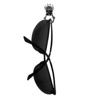 Pins Porte Lunettes Tête de Mort Flammée Biker - custom
