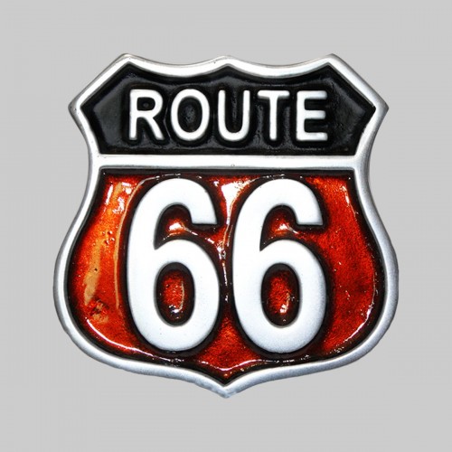 Route 66, orange – pewter rivet-on motif, without washer