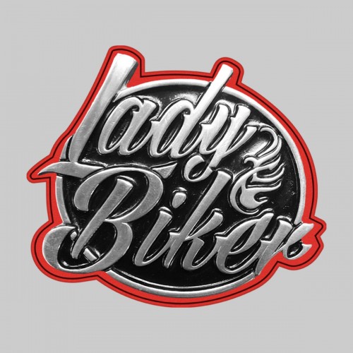 Lady Biker large, black – on a red leather washer